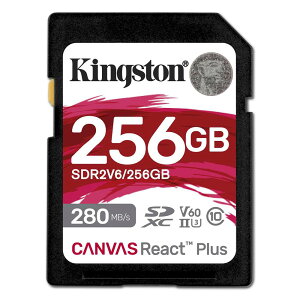 SDJ[h 256GB UHS-II SDXC Kingston LOXg Canvas React Plus Class10 UHS-II U3 V60 4K R:280MB/s W:150MB/s COe[ SDR2V6/256GB 