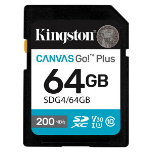 SDJ[h 64GB SDXC Kingston LOXg Canvas Go Plus Class10 UHS-I U3 V30 4K R:200MB/s W:100MB/s COe[ SDG4/64GB 