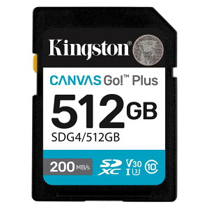 SDJ[h 512GB SDXC Kingston LOXg Canvas Go Plus Class10 UHS-I U3 V30 4K R:200MB/s W:160MB/s COe[ SDG4/512GB 