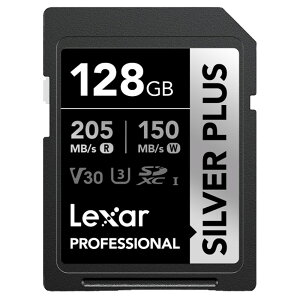 SDJ[h 128GB SDXC Lexar LT[ Professional SILVER PLUS Class10 UHS-I U3 V30 R:205MB/s W:150MB/s COe[ LSDSIPL128G-BNNNG 