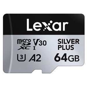 }CNSDJ[h 64GB microSDXC Lexar LT[ Professional SILVER PLUS Class10 UHS-1 U3 V30 A2 R:205MB/s W:150MB/s COe[ LMSSIPL064G-BNANG 