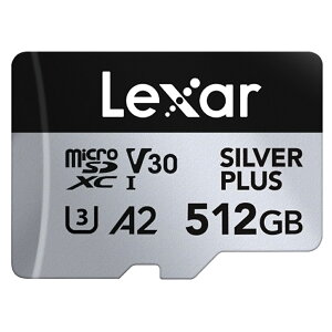 }CNSDJ[h 512GB microSDXC Lexar LT[ Professional SILVER PLUS Class10 UHS-1 U3 V30 A2 R:205MB/s W:150MB/s COe[ LMSSIPL512G-BNANG 