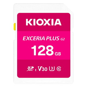 SDJ[h 128GB SDXC KIOXIA LINVA EXCERIA PLUS G2 Class10 UHS-I U3 V30 R:100MB/s W:65MB/s COe[ LNPL2M128GG4 