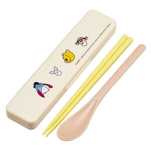 弁当用箸 プー&フレンズ FUNNY FACE 音のならないコンビセット SKATER スケーター 子供 箸/スプーン18cm すべり止め加工(箸先端) 収納ケース 718649-CCS3SA ◆メ