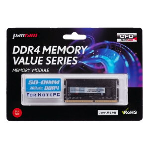 DDR4-2666 8GB m[gpPC CFD Panram DDR4-2666 PC4-21300 260pin CL16-18-18-35 1.2V SO-DIMM D4N2666PS-8G 