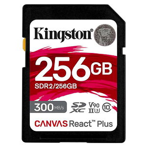SD�J�[�h 256GB UHS-II SDXC Kingston �L���O�X�g�� Canvas React Plus U3 V90 8K 4K R:300MB/s W:260MB/s �C�O���e�[�� SDR2/256GB ���� �y�y�V���W�����z
