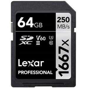 SD�J�[�h 64GB UHS-II SDXC Lexar ���L�T�[ Professional 1667x Class10 UHS-II U3 V60 R:250MB/s W:120MB/s �C�O���e�[�� LSD64GCB1667 ����