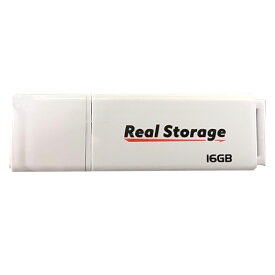 USBメモリ 16GB USB2.0 USB-A Real Storage NMC キャップ式 シンプル ストラップホール ホワイト 日本語パッケージ RS-USB2.0-16GB/T ◆メ