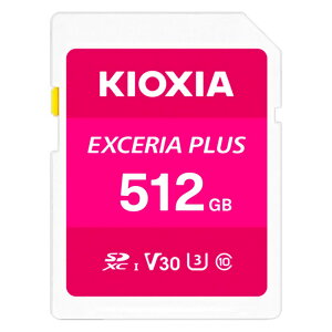 SD�J�[�h 512GB SDXC KIOXIA �L�I�N�V�A EXCERIA PLUS Class10 UHS-I U3 V30 R:100MB/s W:85MB/s �C�O���e�[�� LNPL1M512GG4 ����