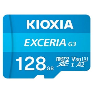 �}�C�N��SD�J�[�h 128GB microSDXC EXCERIA G3 KIOXIA �L�I�N�V�A CLASS10 UHS-I U3 V30 A2 R:160MB/s W:50MB/s �C�O���e�[�� LMEX3L128GG4 ����