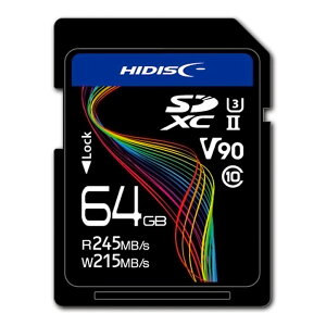 SD�J�[�h 64GB UHS-II SDXC HIDISC ���C������ UHS-I U3 V90 R:245MB/s W:215MB/s ���{��p�b�P�[�W HDSDX64GCL10U3JP3V90 ����