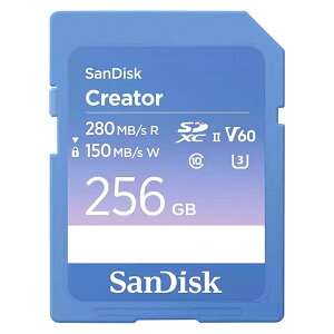 SD�J�[�h SDXC 256GB UHS-II SanDisk �T���f�B�X�N Creator U3 V60 R:280MB/s W:150MB/s �N���G�C�^�[���� �C�O���e�[�� SDSDXEP-256G-GNCIS ���R