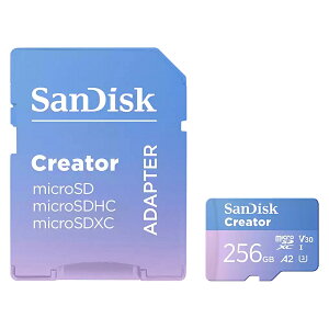 microSDXC�J�[�h 256GB SanDisk �T���f�B�X�N Creator Class10 UHS-I U3 V30 A2 R:190MB/s W:130MB/s SD�A�_�v�^�t �C�O���e�[�� SDSQXAV-256G-GN6MS ����