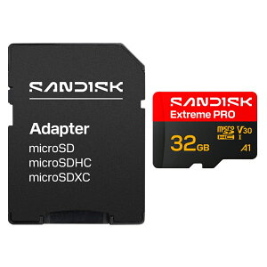 microSDHC�J�[�h 32GB SanDisk �T���f�B�X�N Extreme Pro UHS-I U3 V30 A1 R:100MB/s W:90MB/s SD�A�_�v�^�t �C�O���e�[�� SDSQXCO-032G-GS6MA ����