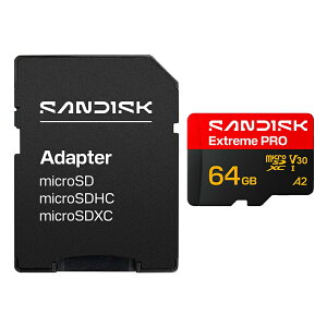 microSDXC�J�[�h 64GB SanDisk �T���f�B�X�N Extreme PRO Class10 UHS-I U3 V30 A2 R:200MB/s W:90MB/s SD�A�_�v�^�t �C�O���e�[�� SDSQXCU-064G-GS6MA ����
