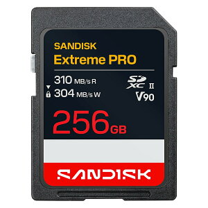 SD�J�[�h 256GB UHS-II SDXC SANDISK �T���f�B�X�N Extreme PRO U3 V90 8K R:310MB/s W:304MB/s �C�O���e�[�� SDSDXDE-256G-GN4IN ���R