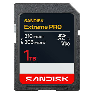 SD�J�[�h 1TB UHS-II SDXC SANDISK �T���f�B�X�N Extreme PRO U3 V90 8K R:310MB/s W:305MB/s �C�O���e�[�� SDSDXDE-1T00-GN4IN ���R