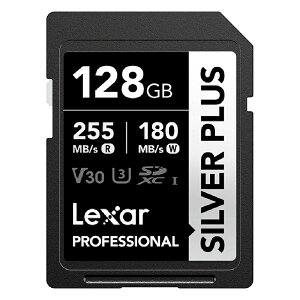 SD�J�[�h 128GB SDXC Lexar ���L�T�[ Professional SILVER PLUS Class10 UHS-I U3 V30 R:255MB/s W:180MB/s �C�O���e�[�� LSDSIPL128G-RNNNC ����
