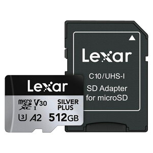 �}�C�N��SD�J�[�h 512GB microSDXC Lexar ���L�T�[ Professional SILVER PLUS Class10 UHS-1 U3 V30 A2 R:205MB/s W:150MB/s �C�O���e�[�� LMSSIPL512G-BNANC ���R