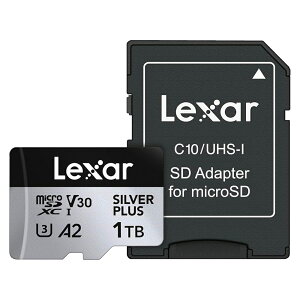 �}�C�N��SD�J�[�h 1TB microSDXC Lexar ���L�T�[ Professional SILVER PLUS Class10 UHS-1 U3 V30 A2 R:205MB/s W:150MB/s �C�O���e�[�� LMSSIPL001T-BNANC ���R