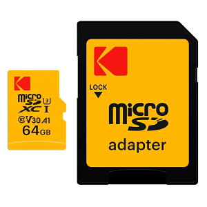 microSDXC 64GB KODAK �R�_�b�N ULTRA PERFORMANCE CLASS10 UHS-I U3 V30 A1 R:100MB/s W:40MB/s SD�A�_�v�^�t �C�O���e�[�� EKMSDM64GXC10HPRK ����