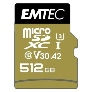 �}�C�N��SD�J�[�h 512GB microSDXC EMTEC SpeedIN Pro CLASS10 UHS-I U3 V30 A2 R:100MB/s W:95MB/s SD�A�_�v�^�t �C�O���e�[�� ECMSDM512GXC10SP ����
