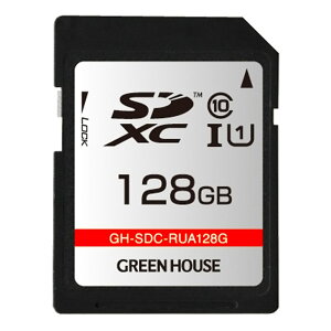 SD�J�[�h 128GB SDXC �O���[���n�E�X Class10 UHS-I R:95MB/s W:20MB/s �f�[�^�����T�[�r�X�t ���{��p�b�P�[�W GH-SDC-RUA128G ����