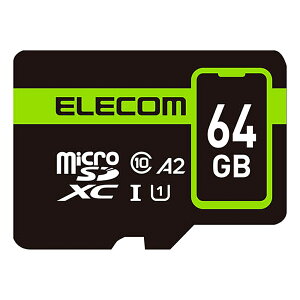 �}�C�N��SD�J�[�h 64GB microSDXC ELECOM �G���R�� MF-SPGU11A2R�V���[�Y Class10 UHS-1 A2 R:90MB ���{��p�b�P�[�W MF-SP064GU11A2R ����