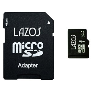 �}�C�N��SD�J�[�h microSDHC 32GB microSD�J�[�h LAZOS ���[�_�[���f�B�A�e�N�m CLASS10 UHS-I U1 SD�A�_�v�^�t ���{��p�b�P�[�W L-B32MSD10-U1 ����