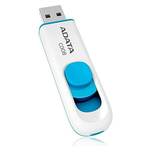 USB������ 64GB C008 ADATA �G�[�f�[�^ USB2.0 �X���C�h�� �L���b�v���X �z���C�g/�u���[ �C�O���e�[�� AC008-64G-RWE ����