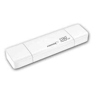 USB������ USB 128GB �X�}�z�EPC�Ŏg���� HIDISC �n�C�f�B�X�N USB3.2 Gen2 Type-C / USB-A���R�l�N�^���� �L���b�v�� �z���C�g HDUF134C128G3C ����