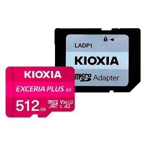 microSDXC 512GB KIOXIA �L�I�N�V�A EXCERIA PLUS G3 CLASS10 UHS-I U3 V30 A2 R:210MB/s W:90MB/s SD�A�_�v�^�t �C�O���e�[�� LMPL3M512GG2 ����