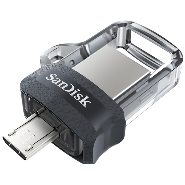 256GB USBメモリ SanDisk サンディスク microUSB USB-A 両コネクタ搭載(OTG対応)  Ultra Dual Drive m3.0 R:150MB s 海外リテール SDDD3-256G-G46 ◆メ