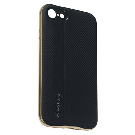 iPhoneSE2/8/7 ケース miwakura 美和蔵 プロテクトケース METEOR フレーム分離型 TPU素材 軽量仕様 ブラックxゴールド MCA-MTOI8-G ◆メ