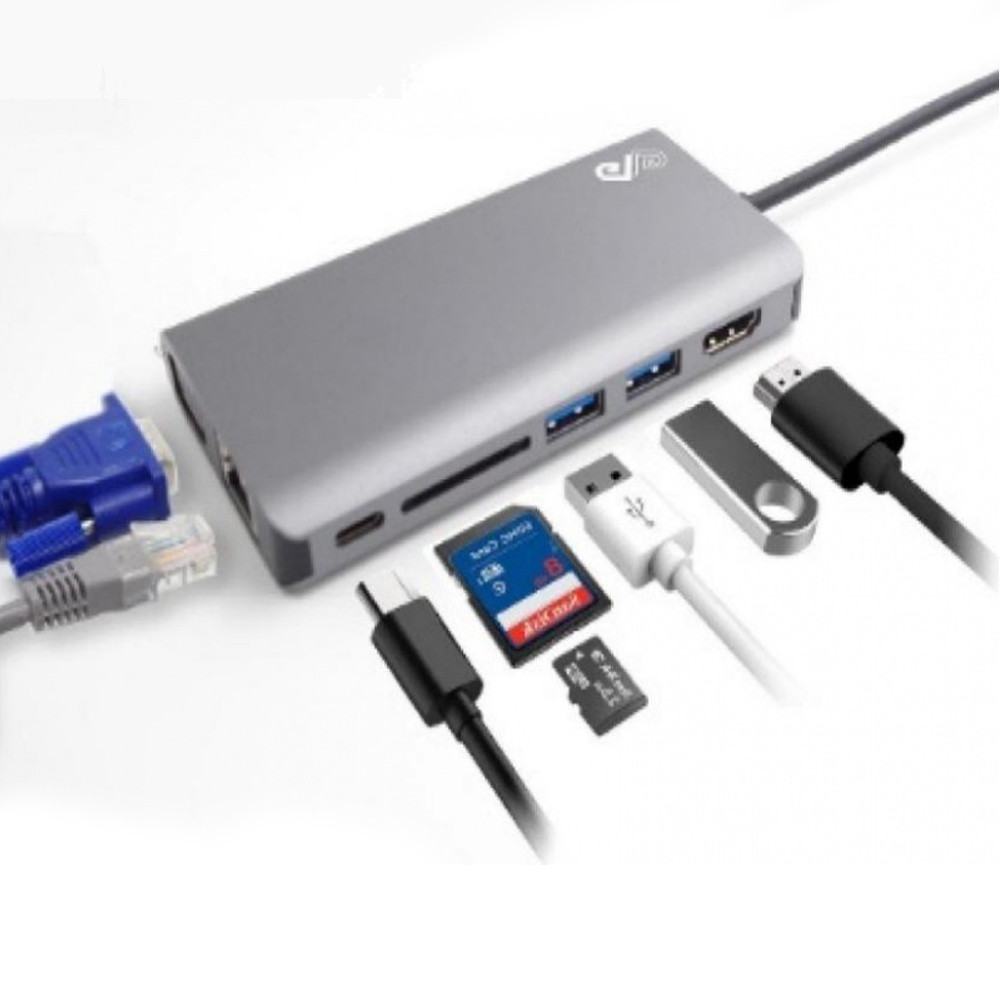 全商品配送無料 平日13時までの決済完了分は即日出荷 メール便は追跡番号付きで安心 配達スピードも速くなりました ALL 70％OFFアウトレット in 1 HUB USB Type-C接続 Thunderbolt VGA 売却 海外リテール ギガビットLAN HDMI x2ポート 3.5mm音声 3 メ JPTCH03 SDカードリーダー USB3.0