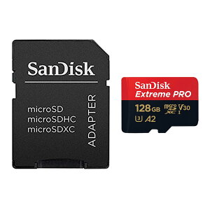 128GB microSDXCカード マイクロSD SanDisk サンディスク Extreme Pro UHS-I U3 V30 A2 R:170MB/s W:90MB/s 海外リテール SDSQXCY-128G-GN6MA ◆メ