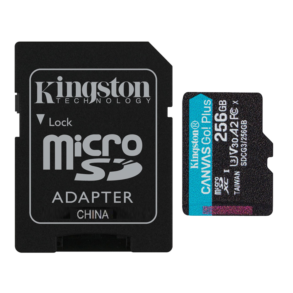 マイクロSDカード microSD 256GB microSDカード microSDXC Kingston キングストン Canvas Go Plus UHS-I U3 V30 A2 4K R:170MB s W:90MB s SDアダプター付 海外リテール SDCG3 256GB ◆メ