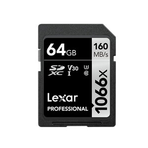 SDJ[h SD 64GB SDXC Lexar LT[ Professional Silver 1066x Class10 UHS-1 U3 V30 R:160MB/s W:70MB/s COe[ LSD1066064G-BNNNG 