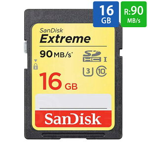 SDJ[h SD 16GB SDHC SanDisk TfBXN Extreme UHS-I U3 R:90MB/s W:40MB/s COe[ SDSDXNE-016G-GNCIN 