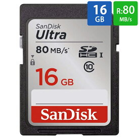 SDカード SD 16GB SDHC SanDisk サンディスク Ultra CLASS10 UHS-I R:80MB/s 海外リテール SDSDUNC-016G-GN6IN ◆メ