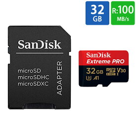 マイクロSDカード microSD 32GB microSDカード microSDHC SanDisk サンディスク Extreme Pro UHS-I U3 V30 A1 R:100MB/s W:90MB/s ゴープロ GoPro HERO10推奨品 海外リテール SDSQXCG-032G-GN6MA ◆メ