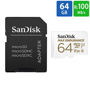 }CNSDJ[h microSD 64GB microSDJ[h microSDXC SanDisk TfBXN ϋv MAX Endurance A^3 UHS-1 U3 V30 R:100MB/s W:40MB/s COe[ SDSQQVR-064G-GN6IA 