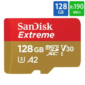 マイクロSDカード 128GB microSDカード microSDXC SanDisk サンディスク Extreme UHS-I U3 V30 A2 R:190MB/s W:90MB/s Nintendo Switch動作確認済 海外リテール SDSQXAA-128G-GN6MN ◆メ