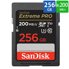 SDカード SD 256GB SDXC SanDisk サンディスク Extreme PRO Class10 UHS-I U3 V30 4K R:200MB/s W:140MB/s 海外リテール SDSDXXD-256G-GN4IN ◆メ