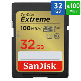 SDカード SD 32GB SDHC SanDisk サンディスク Extreme Class10 UHS-I U3 V30 4K R:100MB/s W:60MB/s 海外リテール SDSDXVT-032G-GNCIN ◆メ