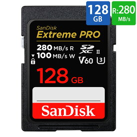 SDカード SDXC 128GB UHS-II SanDisk サンディスク Extreme PRO U3 V60 6K 4K R:280MB/s W:100MB/s 海外リテール SDSDXEP-128G-GN4IN ◆メ