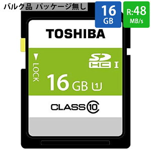 SDJ[h SD 16GB SDHC TOSHIBA  CLASS10 UHS-1 R:48MB/s ~jP[X oN SDBR48N16G-BLK 