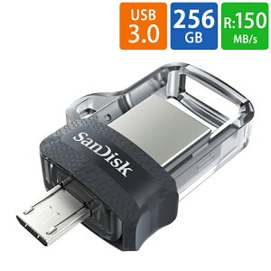 256GB USB SanDisk TfBXN microUSB/USB-A RlN^(OTGΉ) Ultra Dual Drive m3.0 R:150MB/s COe[ SDDD3-256G-G46 