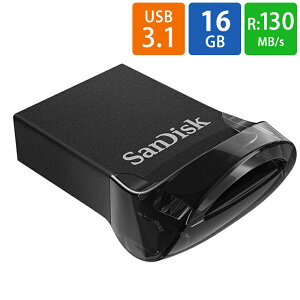 USB USB 16GB SanDisk TfBXN Ultra Fit USB 3.1 Gen1 R:130MB/s ^݌v ubN COe[ SDCZ430-016G-G46 