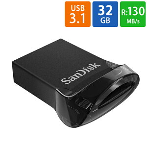 USB USB 32GB SanDisk TfBXN Ultra Fit USB 3.1 Gen1 R:130MB/s ^݌v ubN COe[ SDCZ430-032G-G46 